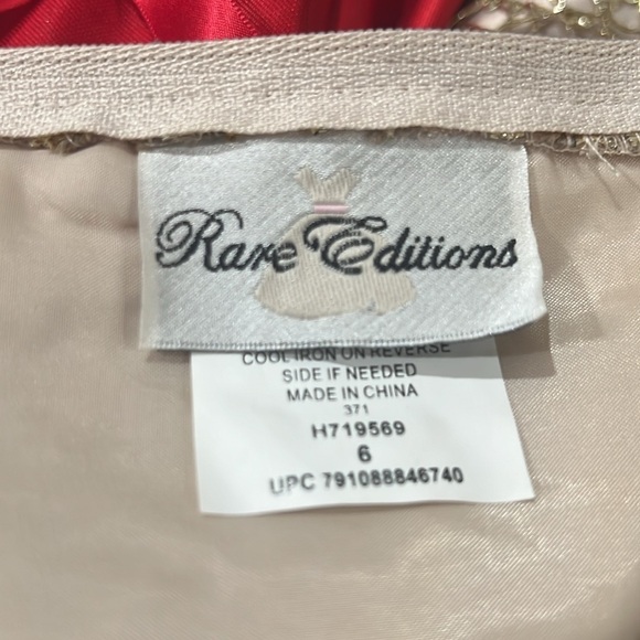 Girls’ Red and Gold Rare Editions Dress - Size 6​​​​ - Picture 5 of 6
